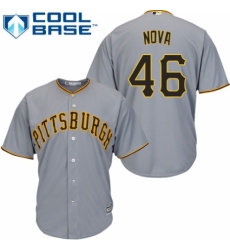 Men's Majestic Pittsburgh Pirates #46 Ivan Nova Replica Grey Road Cool Base MLB Jersey