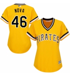 Women's Majestic Pittsburgh Pirates #46 Ivan Nova Authentic Gold Alternate Cool Base MLB Jersey
