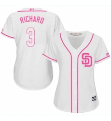 Women's Majestic San Diego Padres #3 Clayton Richard Replica White Fashion Cool Base MLB Jersey
