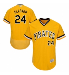 Men's Majestic Pittsburgh Pirates #24 Tyler Glasnow Gold Alternate Flex Base Authentic Collection MLB Jersey
