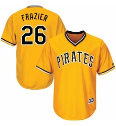Youth Majestic Pittsburgh Pirates #26 Adam Frazier Replica Gold Alternate Cool Base MLB Jersey