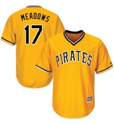 Youth Majestic Pittsburgh Pirates #17 Austin Meadows Authentic Gold Alternate Cool Base MLB Jersey