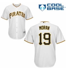 Men's Majestic Pittsburgh Pirates #19 Colin Moran Replica White Home Cool Base MLB Jersey