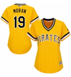 Women's Majestic Pittsburgh Pirates #19 Colin Moran Authentic Gold Alternate Cool Base MLB Jersey