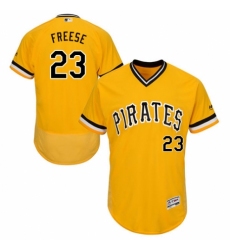 Men's Majestic Pittsburgh Pirates #23 David Freese Gold Alternate Flex Base Authentic Collection MLB Jersey