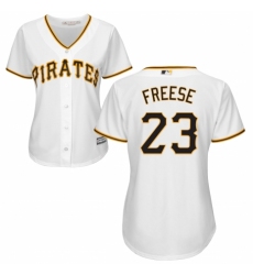 Women's Majestic Pittsburgh Pirates #23 David Freese Authentic White Home Cool Base MLB Jersey