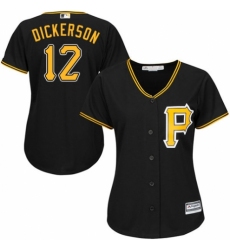 Women's Majestic Pittsburgh Pirates #12 Corey Dickerson Authentic Black Alternate Cool Base MLB Jersey