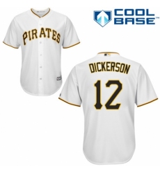Youth Majestic Pittsburgh Pirates #12 Corey Dickerson Authentic White Home Cool Base MLB Jersey