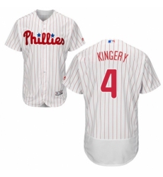 Men's Majestic Philadelphia Phillies #4 Scott Kingery White Home Flex Base Authentic Collection MLB Jersey