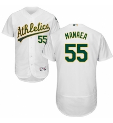 Men's Majestic Oakland Athletics #55 Sean Manaea White Home Flex Base Authentic Collection MLB Jersey