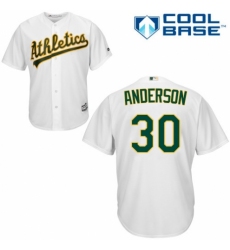 Men's Majestic Oakland Athletics #30 Brett Anderson Replica White Home Cool Base MLB Jersey