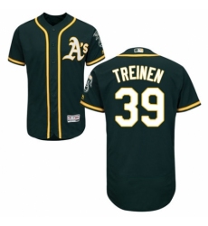 Men's Majestic Oakland Athletics #39 Blake Treinen Green Alternate Flex Base Authentic Collection MLB Jersey
