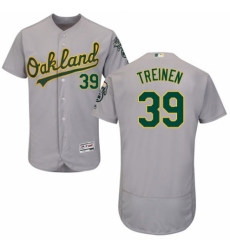 Men's Majestic Oakland Athletics #39 Blake Treinen Grey Road Flex Base Authentic Collection MLB Jersey