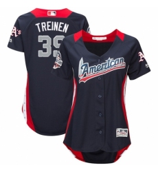 Women's Majestic Oakland Athletics #39 Blake Treinen Game Navy Blue American League 2018 MLB All-Star MLB Jersey