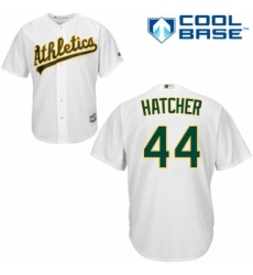 Youth Majestic Oakland Athletics #44 Chris Hatcher Authentic White Home Cool Base MLB Jersey