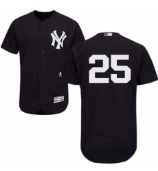 Men's Majestic New York Yankees #25 Gleyber Torres Navy Blue Alternate Flex Base Authentic Collection MLB Jersey