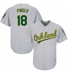 Men's Majestic Oakland Athletics #18 Chad Pinder Replica Grey Road Cool Base MLB Jersey