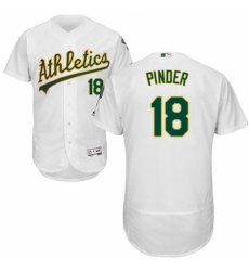 Men's Majestic Oakland Athletics #18 Chad Pinder White Home Flex Base Authentic Collection MLB Jersey
