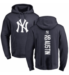 MLB Nike New York Yankees #26 Tyler Austin Navy Blue Backer Pullover Hoodie