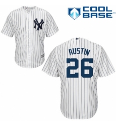 Men's Majestic New York Yankees #26 Tyler Austin Replica White Home MLB Jersey