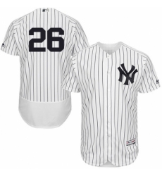 Men's Majestic New York Yankees #26 Tyler Austin White Home Flex Base Authentic Collection MLB Jersey