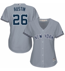 Women's Majestic New York Yankees #26 Tyler Austin Authentic Grey Road MLB Jersey