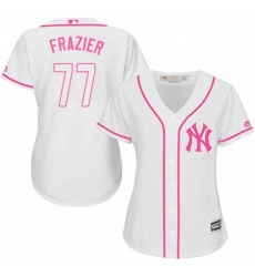 Women's Majestic New York Yankees #77 Clint Frazier Authentic White Fashion Cool Base MLB Jersey