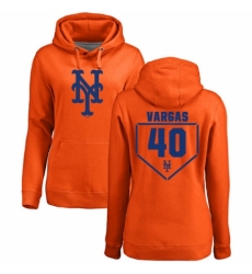 MLB Women's Nike New York Mets #40 Jason Vargas Orange RBI Pullover Hoodie