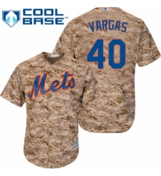 Men's Majestic New York Mets #40 Jason Vargas Replica Camo Alternate Cool Base MLB Jersey