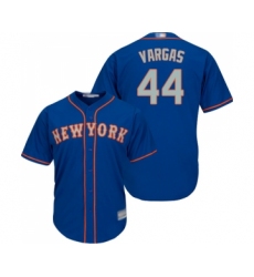 Men's New York Mets #44 Jason Vargas Replica Royal Blue Alternate Road Cool Base Baseball Jersey
