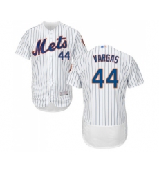 Men's New York Mets #44 Jason Vargas White Home Flex Base Authentic Collection Baseball Jersey