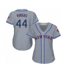 Women's New York Mets #44 Jason Vargas Authentic Grey Road Cool Base Baseball Jersey