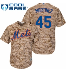 Men's Majestic New York Mets #45 Pedro Martinez Replica Camo Alternate Cool Base MLB Jersey