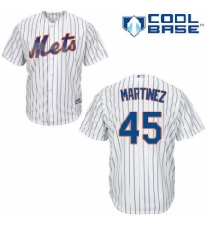 Men's Majestic New York Mets #45 Pedro Martinez Replica White Home Cool Base MLB Jersey