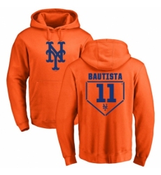 MLB Nike New York Mets #11 Jose Bautista Orange RBI Pullover Hoodie