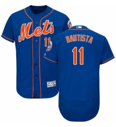 Men's Majestic New York Mets #11 Jose Bautista Royal Blue Alternate Flex Base Authentic Collection MLB Jersey