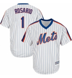 Men's Majestic New York Mets #1 Amed Rosario Replica White Alternate Cool Base MLB Jersey