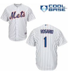 Men's Majestic New York Mets #1 Amed Rosario Replica White Home Cool Base MLB Jersey