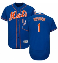 Men's Majestic New York Mets #1 Amed Rosario Royal Blue Alternate Flex Base Authentic Collection MLB Jersey