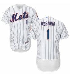 Men's Majestic New York Mets #1 Amed Rosario White Home Flex Base Authentic Collection MLB Jersey