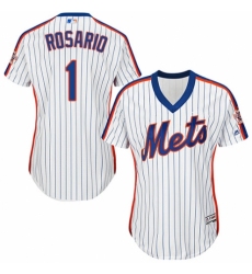 Women's Majestic New York Mets #1 Amed Rosario Authentic White Alternate Cool Base MLB Jersey