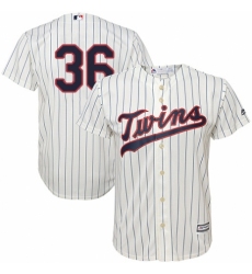 Youth Majestic Minnesota Twins #36 Robbie Grossman Authentic Cream Alternate Cool Base MLB Jersey
