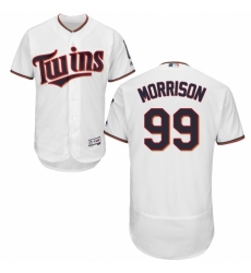 Men's Majestic Minnesota Twins #99 Logan Morrison White Home Flex Base Authentic Collection MLB Jersey