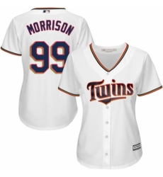 Women's Majestic Minnesota Twins #99 Logan Morrison Authentic White Home Cool Base MLB Jersey
