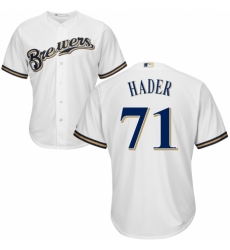 Men's Majestic Milwaukee Brewers #71 Josh Hader Replica Navy Blue Alternate Cool Base MLB Jersey