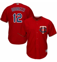 Men's Majestic Minnesota Twins #12 Jake Odorizzi Replica Scarlet Alternate Cool Base MLB Jersey
