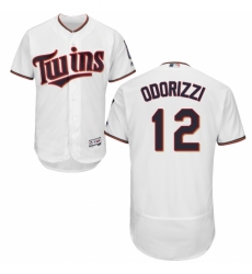 Men's Majestic Minnesota Twins #12 Jake Odorizzi White Home Flex Base Authentic Collection MLB Jersey