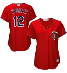 Women's Majestic Minnesota Twins #12 Jake Odorizzi Replica Scarlet Alternate Cool Base MLB Jersey