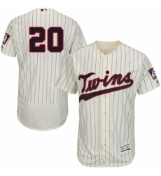 Men's Majestic Minnesota Twins #20 Eddie Rosario Authentic Cream Alternate Flex Base Authentic Collection MLB Jersey