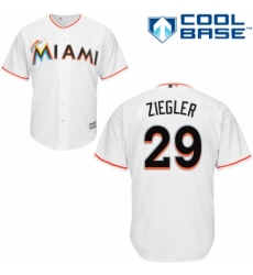 Men's Majestic Miami Marlins #29 Brad Ziegler Replica White Home Cool Base MLB Jersey